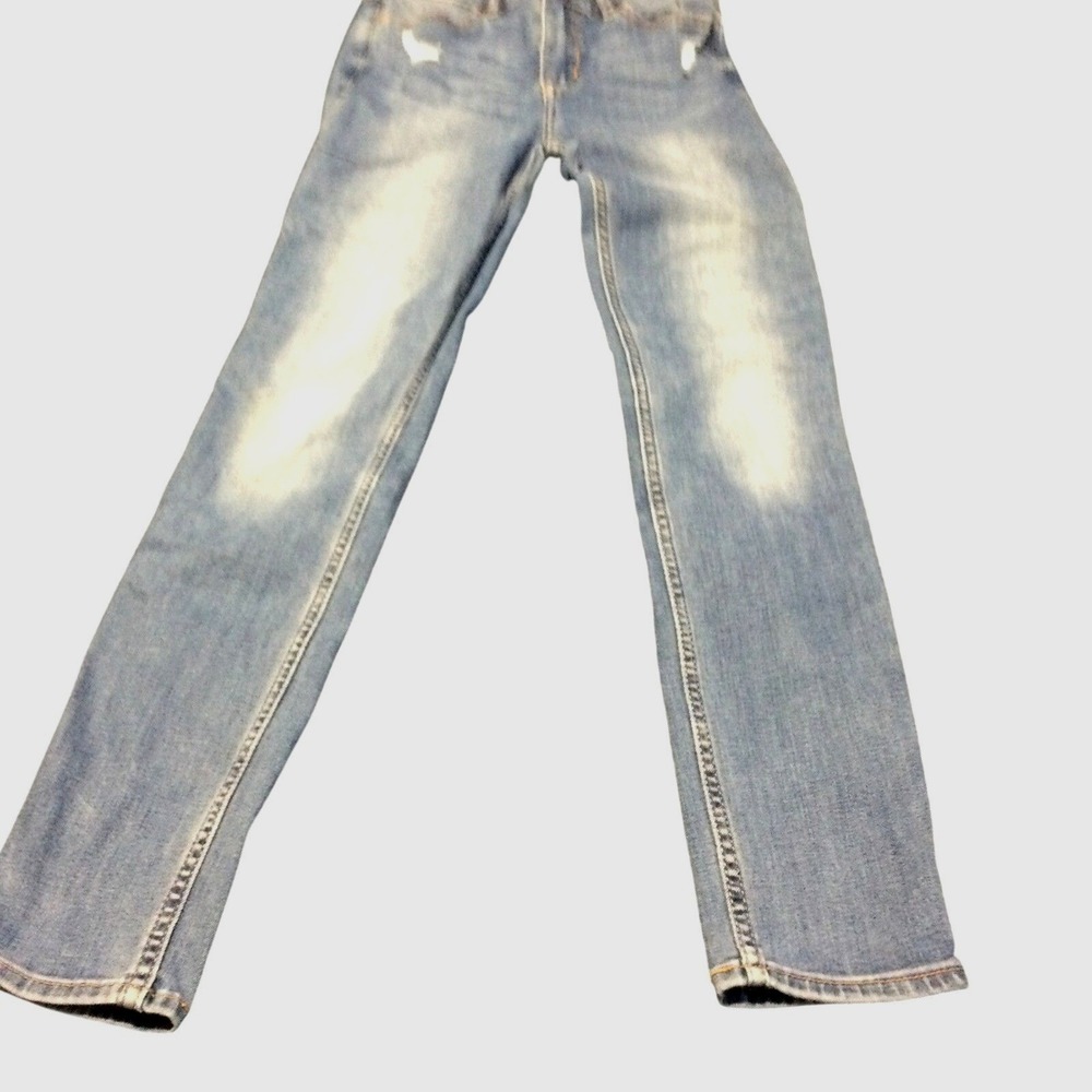 Abercrombie Kids High Rise Super Skinny Jeans Slim 11/12‎ Light Wash Distressed - Picture 2 of 7